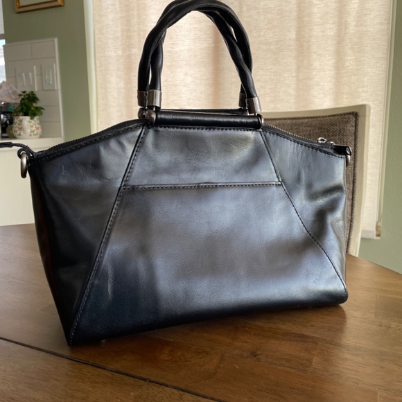 Patricia Nash Holland Top-Handle Black Leather Satchel/Crossbody P155106 EUC - Picture 2 of 16